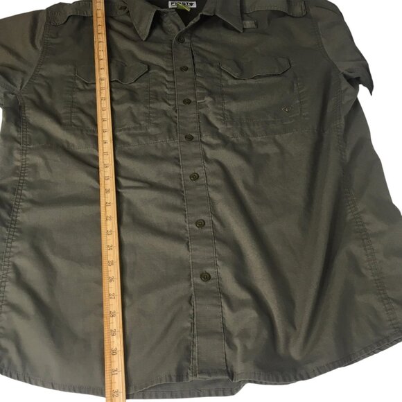 First Tactical Shirt Mens 2XL Green Short Sleeve Button Front Vented Pockets - Picture 7 of 16
